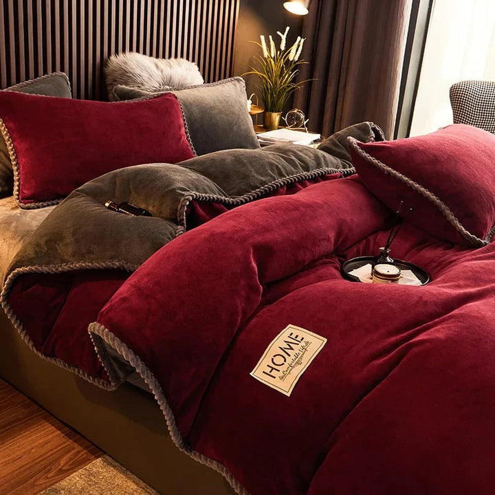 Luxurious Velvet Duvet Cover Set Soft Plush Bedding Comfort