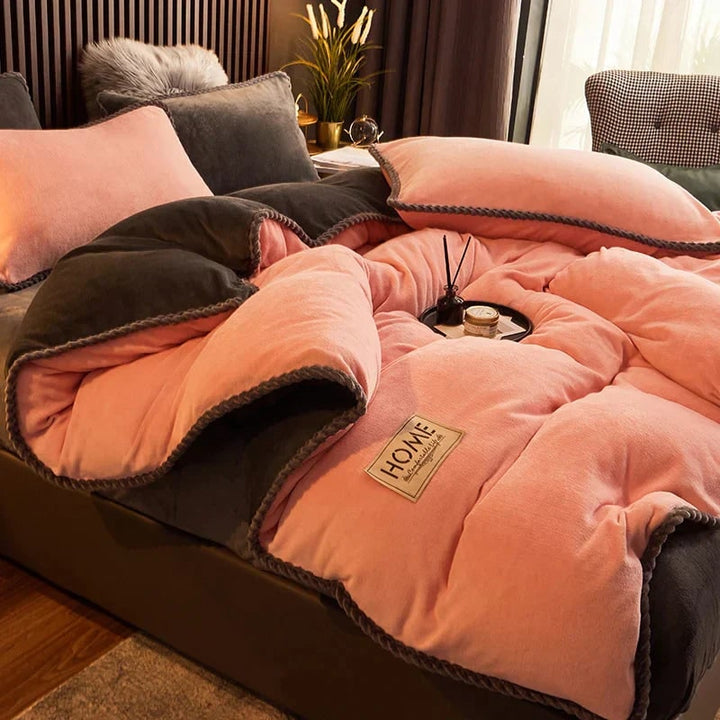 Luxurious Velvet Duvet Cover Set Soft Plush Bedding Comfort