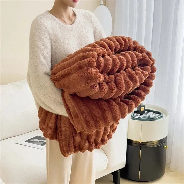 Premium Plush Heated Comfort Blanket - Soft Rabbit Fleece for Ultimate Warmth