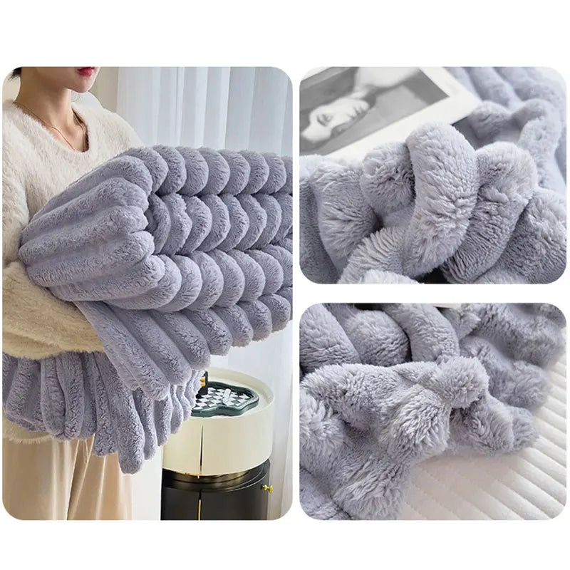 Premium Plush Heated Comfort Blanket - Soft Rabbit Fleece for Ultimate Warmth