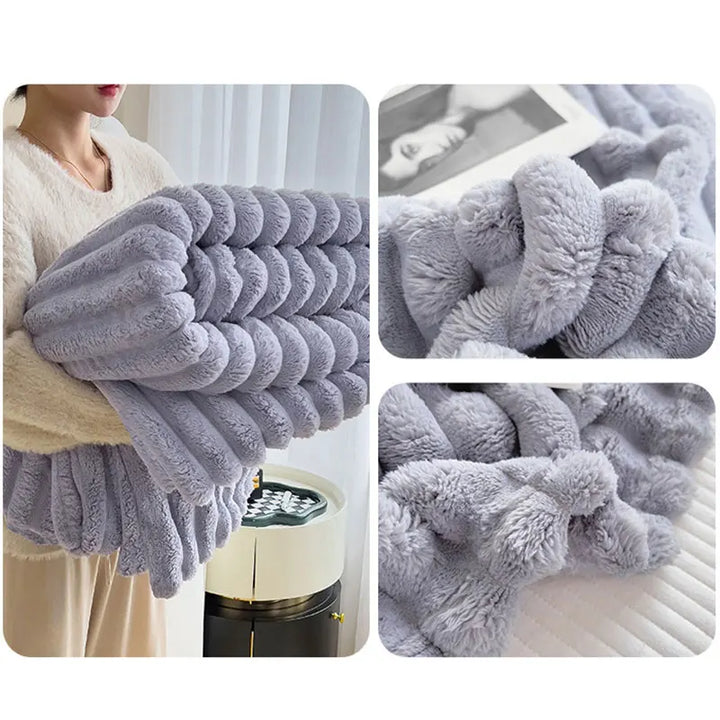 Premium Plush Heated Comfort Blanket - Soft Rabbit Fleece for Ultimate Warmth
