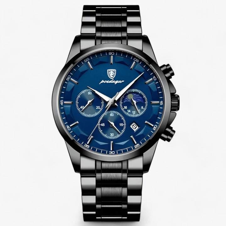 Precision Titanium Steel Dress Watch with Waterproof Design and Leather Strap