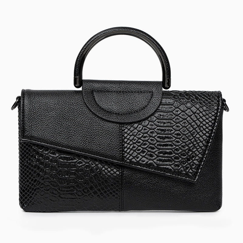 Orla – Croc Embossed Leather Top Handle Crossbody Bag