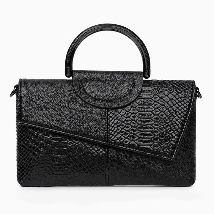 Orla – Croc Embossed Leather Top Handle Crossbody Bag