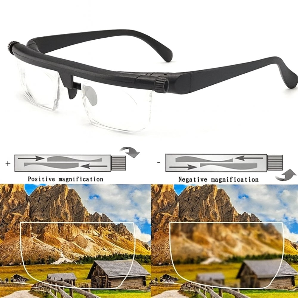 Variable Focus Reading Glasses with Dial Adjustment - Lightweight Frame