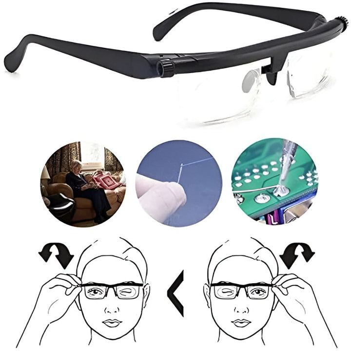 Variable Focus Reading Glasses with Dial Adjustment - Lightweight Frame