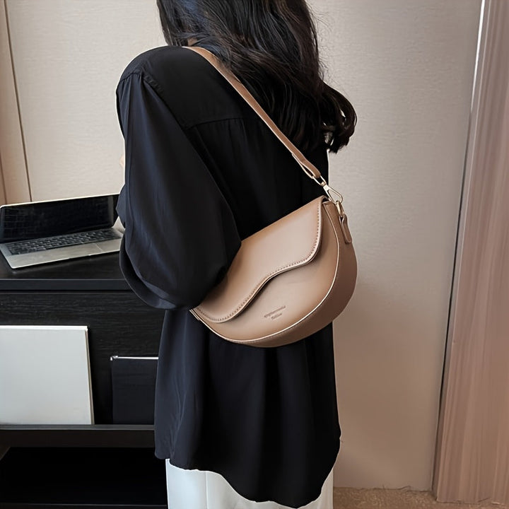 Cleo – Saddle Crossbody Shoulder Bag, Wide Strap