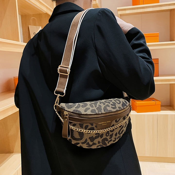 Wren – Houndstooth Crossbody Belt Bag, Wide Strap