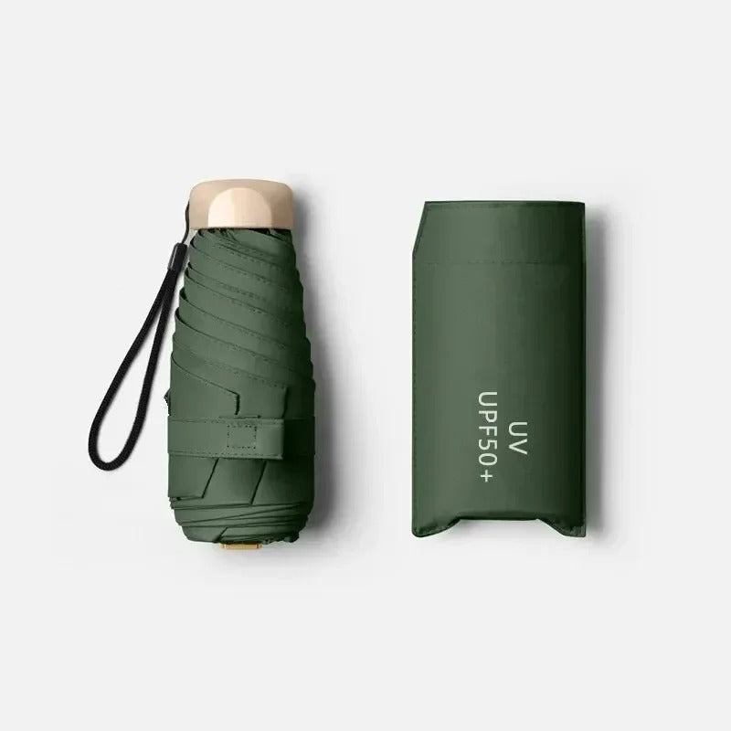 Compact Dual-Protection Travel Umbrella – Foldable, UV & Wind Resistant