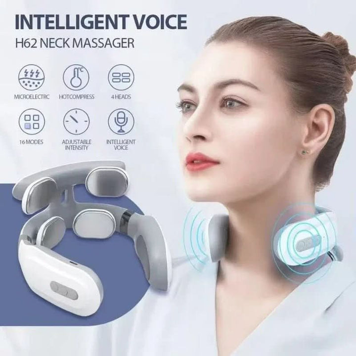Luxurious Neck Massager – 4-in-1 Neck Massage Device with Heat & Vibration