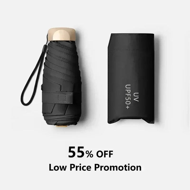 Compact Dual-Protection Travel Umbrella – Foldable, UV & Wind Resistant