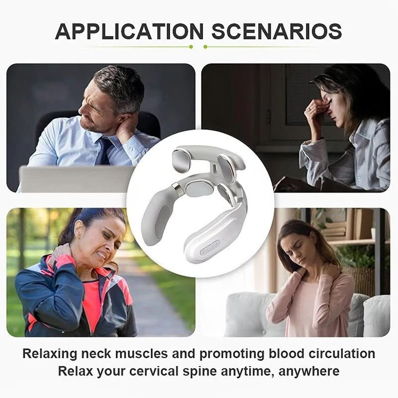 Luxurious Neck Massager – 4-in-1 Neck Massage Device with Heat & Vibration