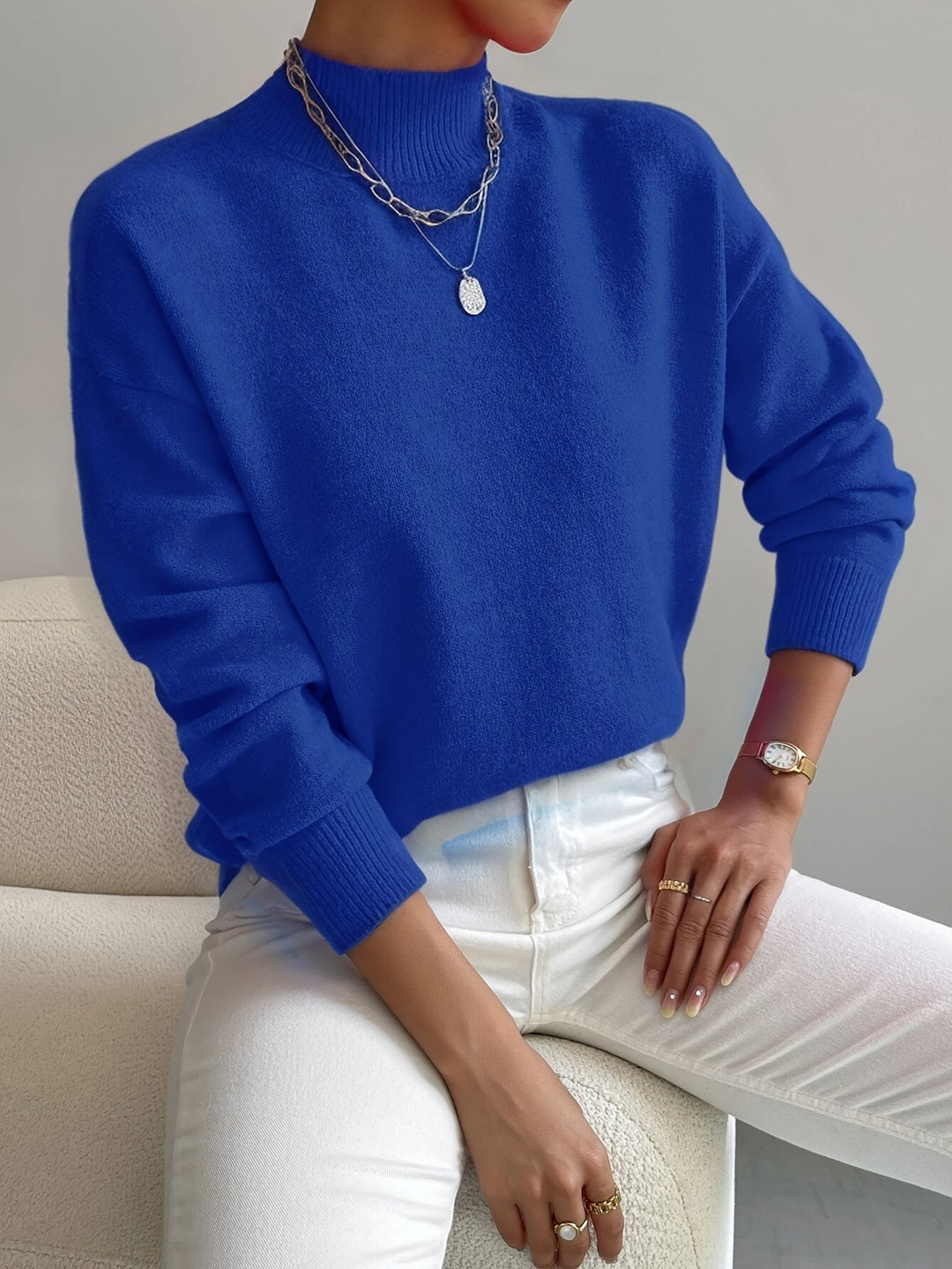 Maren | Women's Mock Neck Relaxed Fit Sweater — Clean Everyday Pullover in 10 Colors S–2XL | Westmere
