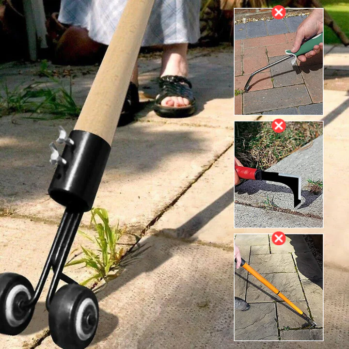 Dual-Hook Garden Weeder Tool - Easy Root Removal for Pathways and Borders