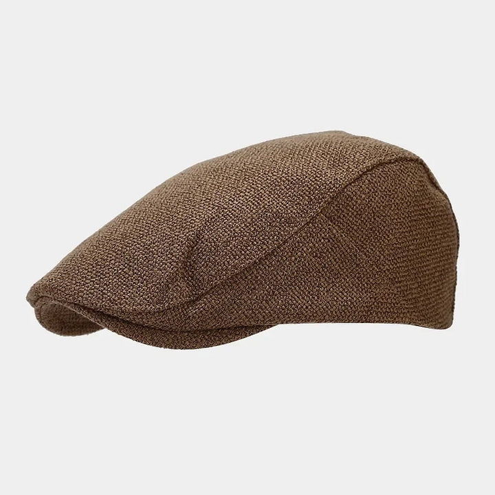 UrbanLoom Men's Lightweight Linen Beret Flat Cap for Everyday Wear