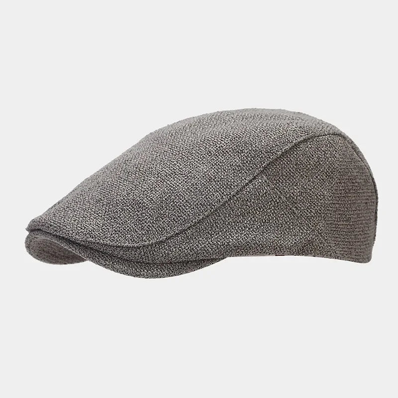 UrbanLoom Men's Lightweight Linen Beret Flat Cap for Everyday Wear