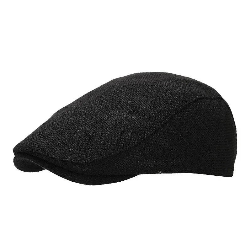 UrbanLoom Men's Lightweight Linen Beret Flat Cap for Everyday Wear