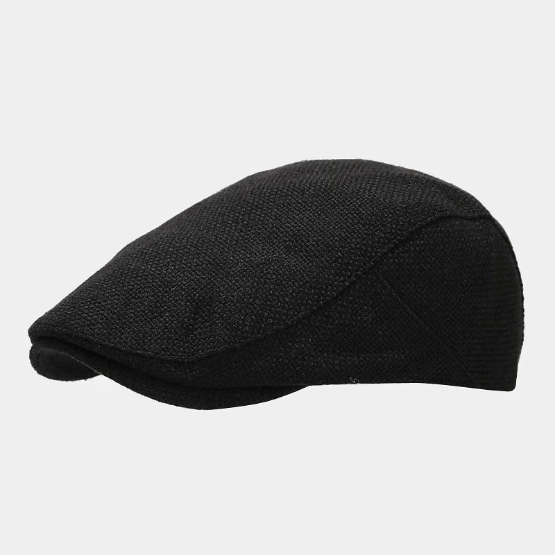 UrbanLoom Men's Lightweight Linen Beret Flat Cap for Everyday Wear