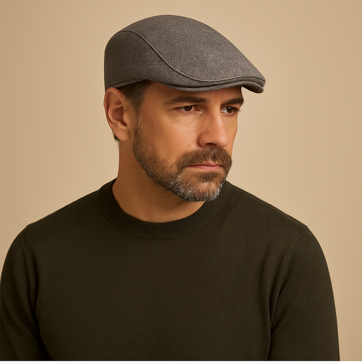 UrbanLoom Men's Lightweight Linen Beret Flat Cap for Everyday Wear