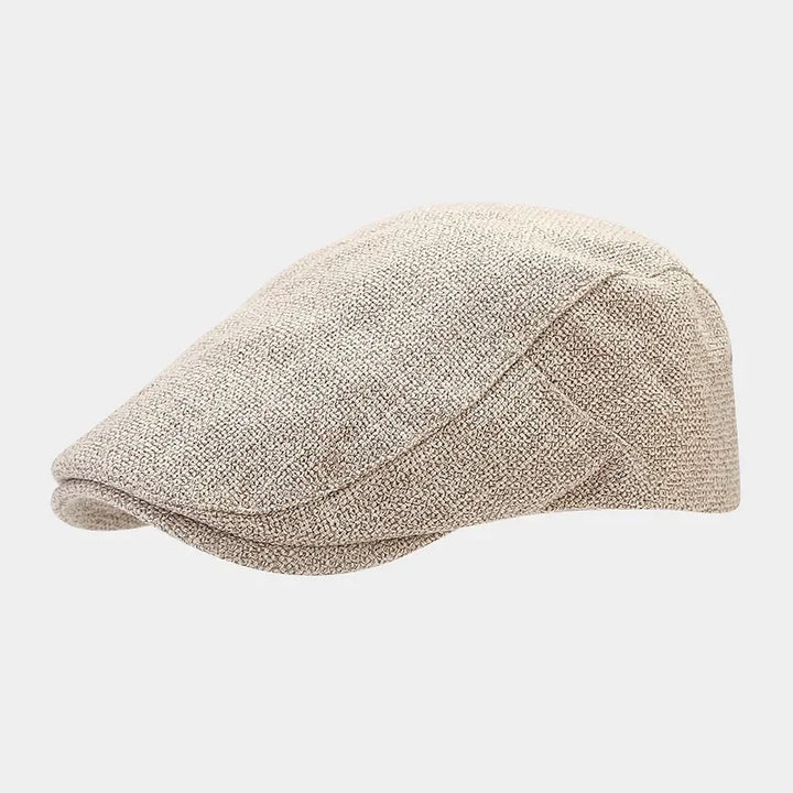 UrbanLoom Men's Lightweight Linen Beret Flat Cap for Everyday Wear