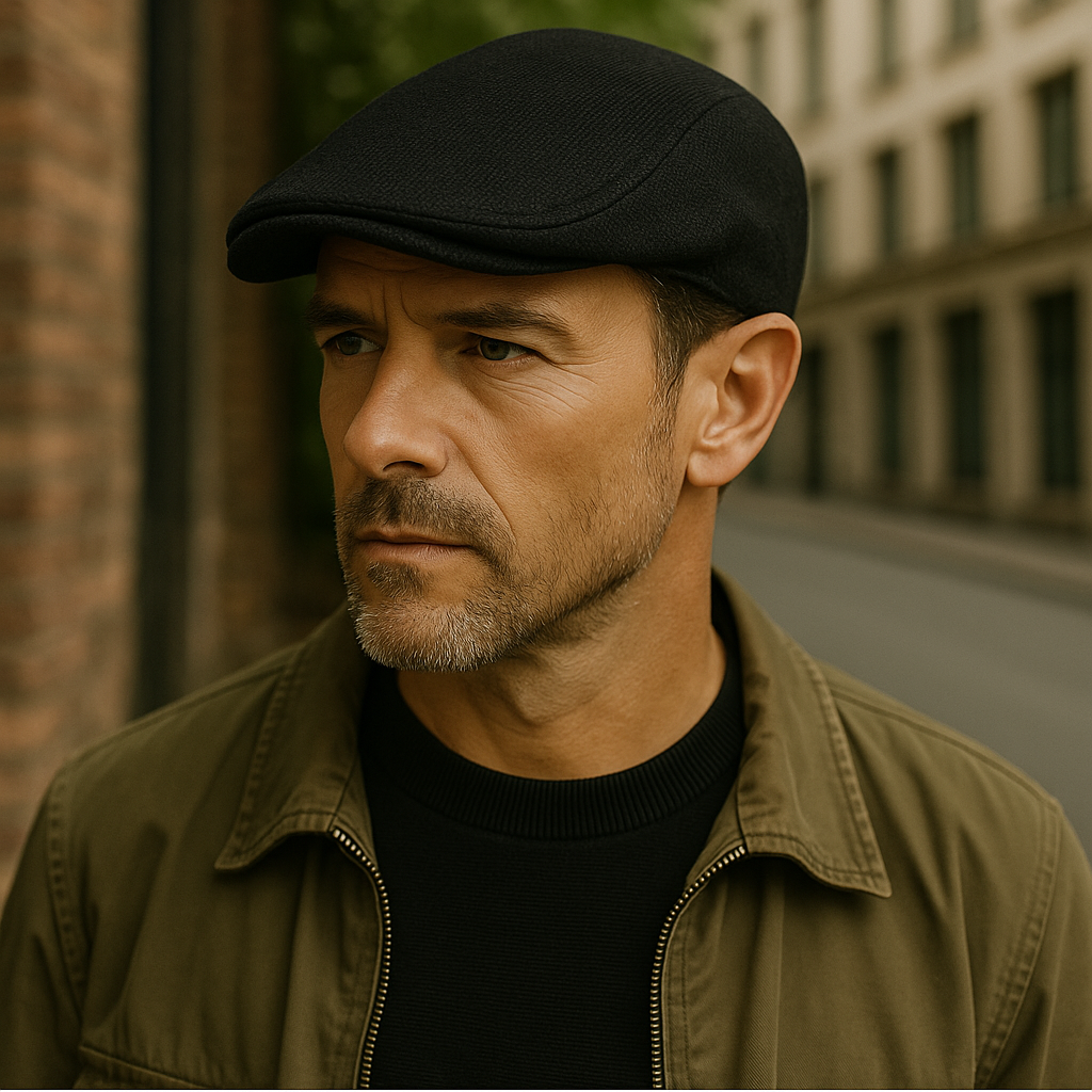 UrbanLoom Men's Lightweight Linen Beret Flat Cap for Everyday Wear