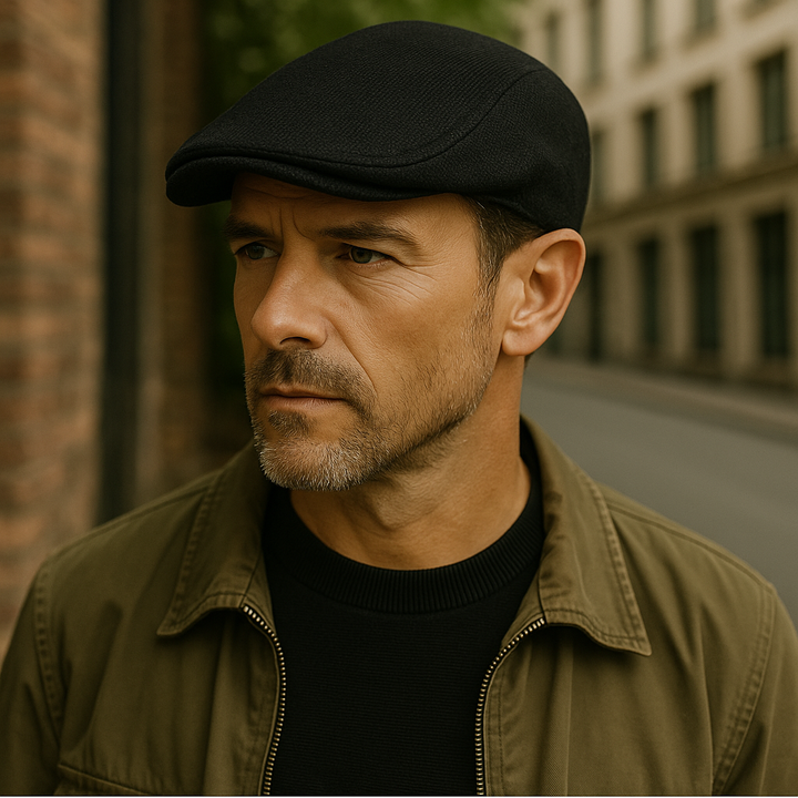 UrbanLoom Men's Lightweight Linen Beret Flat Cap for Everyday Wear