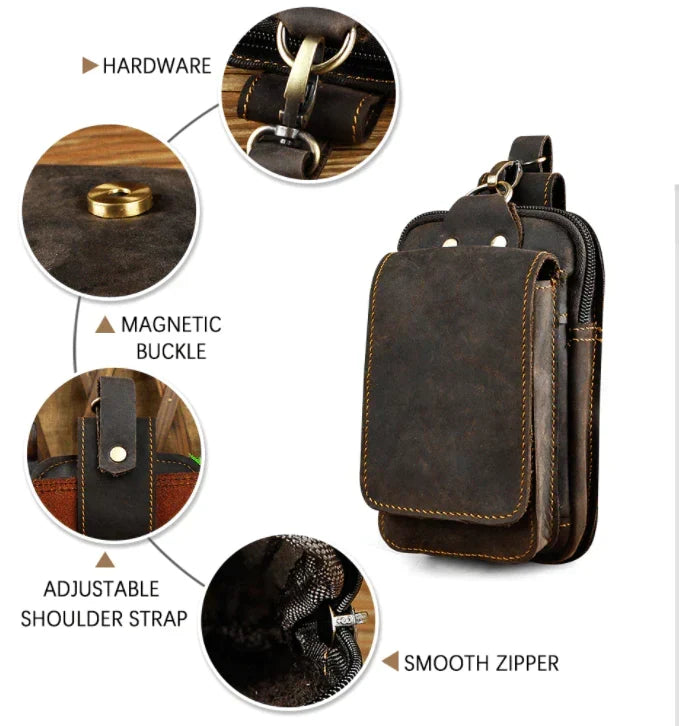 Genuine Leather Men's Waist Bag - Simple for Keeping All Your Things in Your Pocket