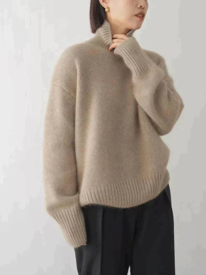 Merova | Women's Turtleneck Sweater — Relaxed Fit Pillow-Soft Knit in 3 Neutrals | Westmere