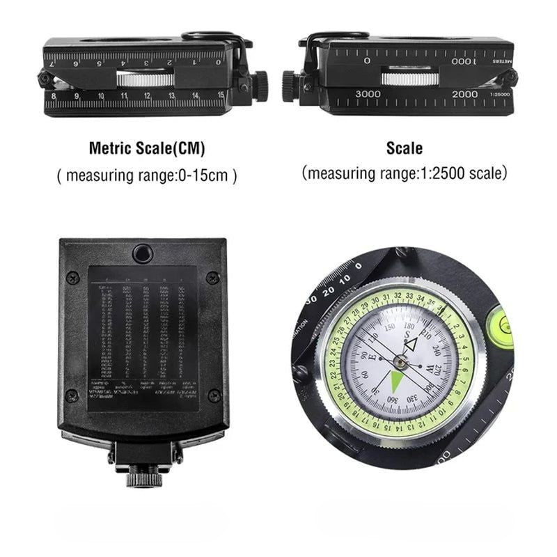 Multifunctional Military Compass with Clinometer for Outdoor Use