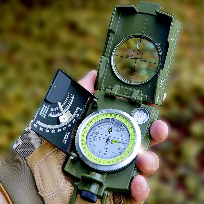 Multifunctional Military Compass with Clinometer for Outdoor Use
