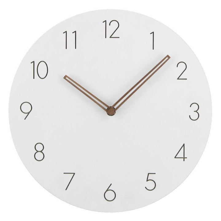 Nordic Minimalist Silent Wall Clock - Scandinavian Design with Walnut Wood Hands