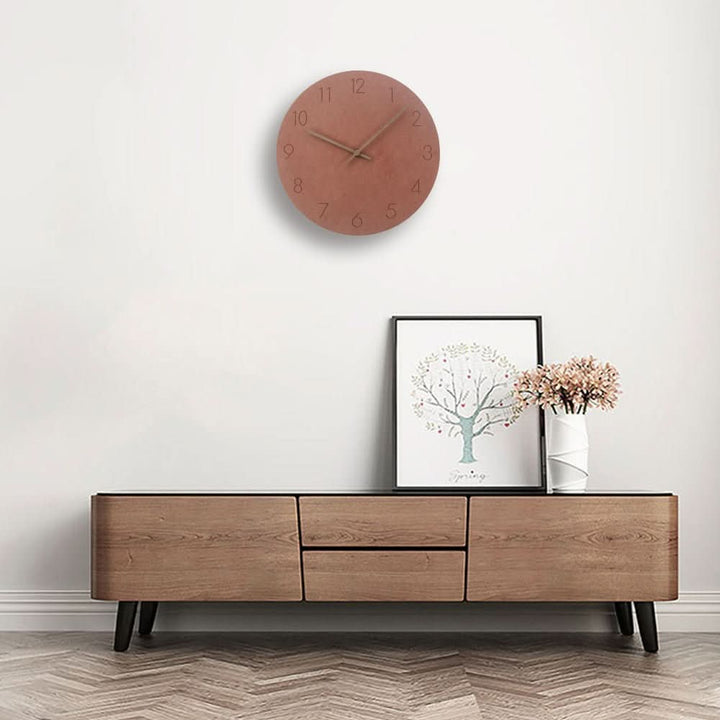 Nordic Minimalist Silent Wall Clock - Scandinavian Design with Walnut Wood Hands