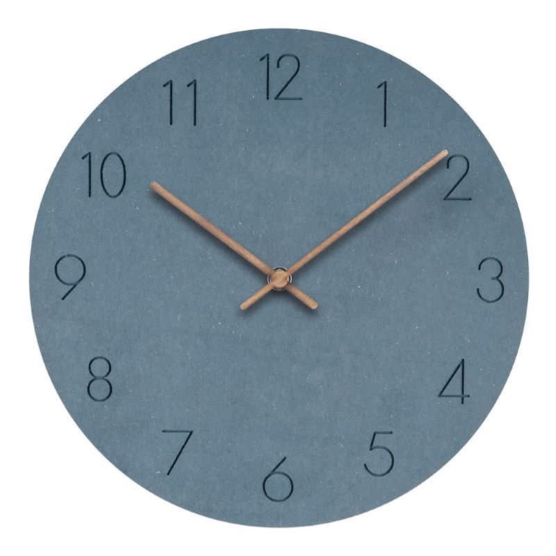 Nordic Minimalist Silent Wall Clock - Scandinavian Design with Walnut Wood Hands