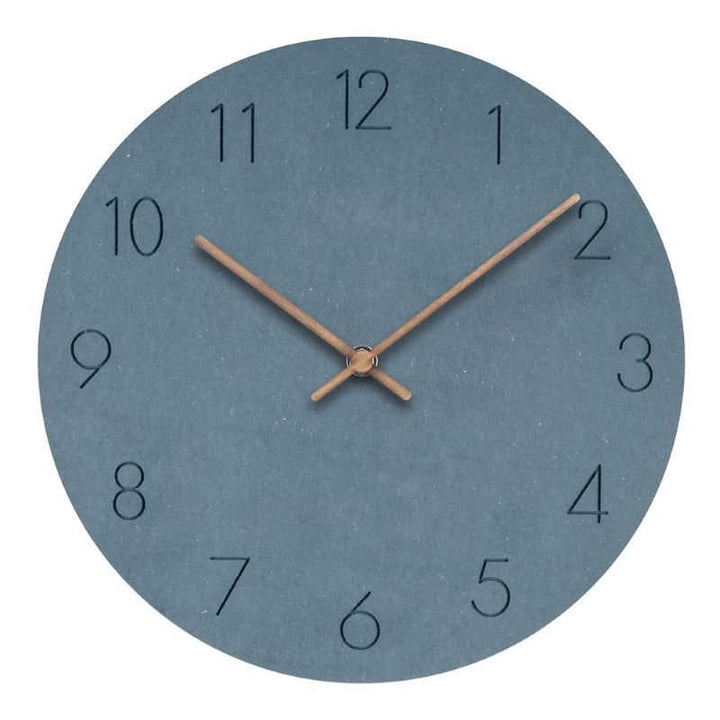 Nordic Minimalist Silent Wall Clock - Scandinavian Design with Walnut Wood Hands