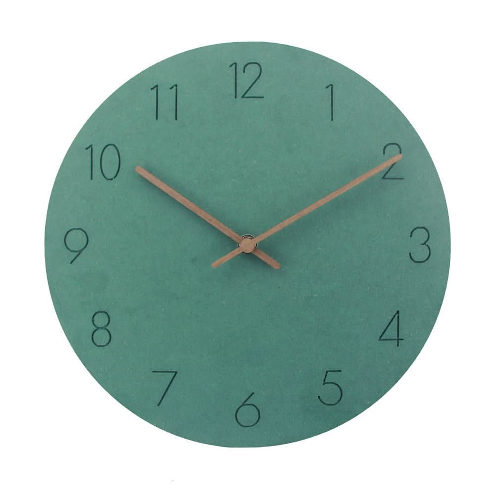 Nordic Minimalist Silent Wall Clock - Scandinavian Design with Walnut Wood Hands