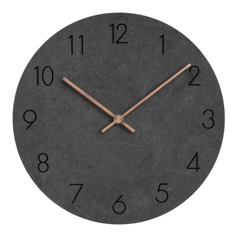 Nordic Minimalist Silent Wall Clock - Scandinavian Design with Walnut Wood Hands