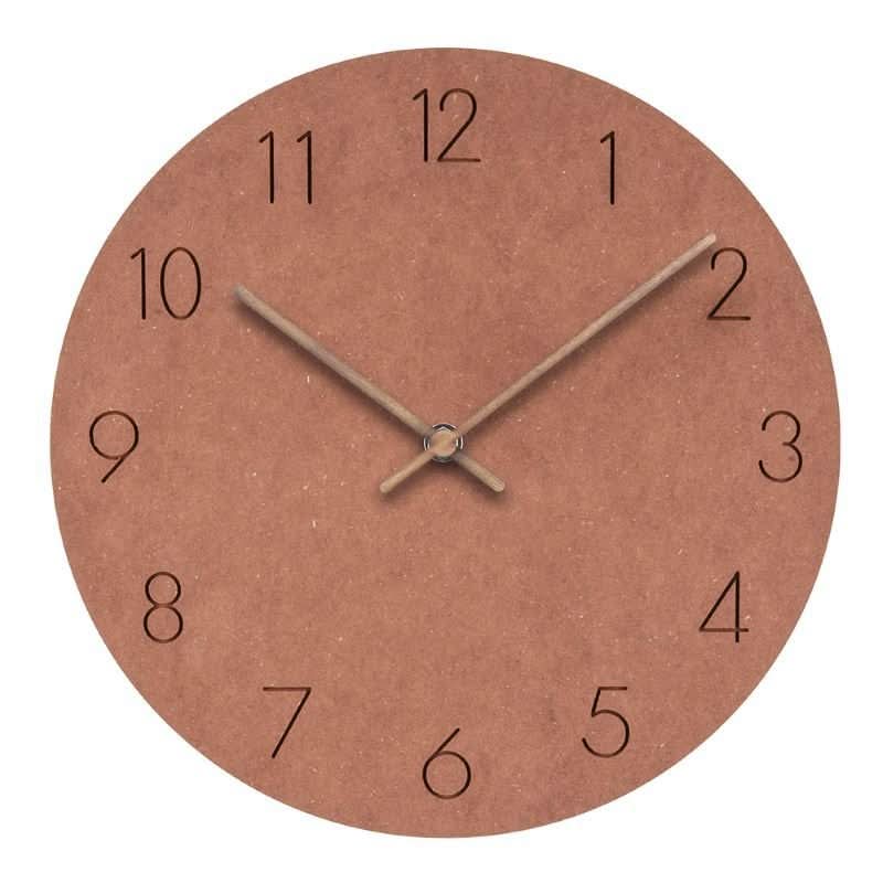 Nordic Minimalist Silent Wall Clock - Scandinavian Design with Walnut Wood Hands