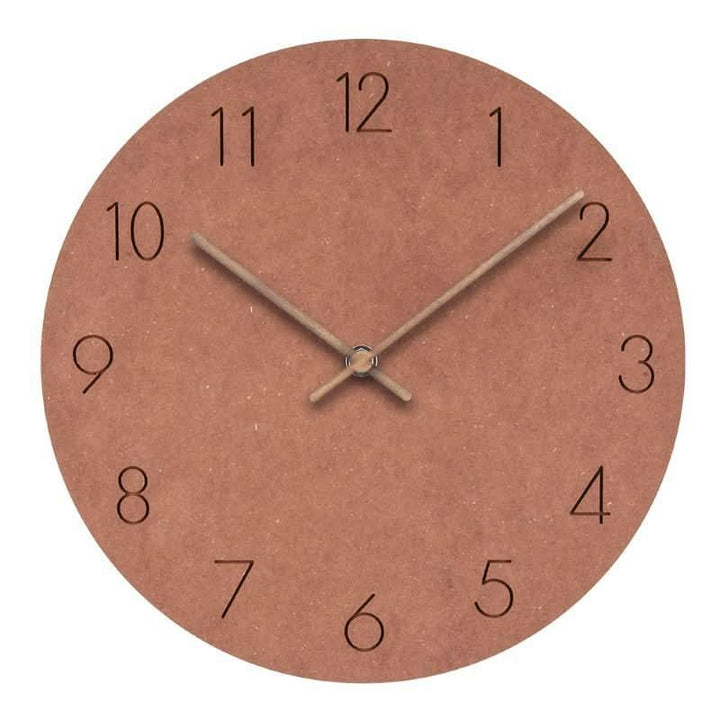 Nordic Minimalist Silent Wall Clock - Scandinavian Design with Walnut Wood Hands