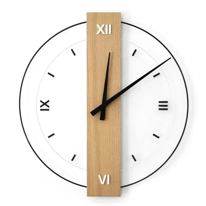 Natural Wood Minimalist Wall Clock - Modern Design