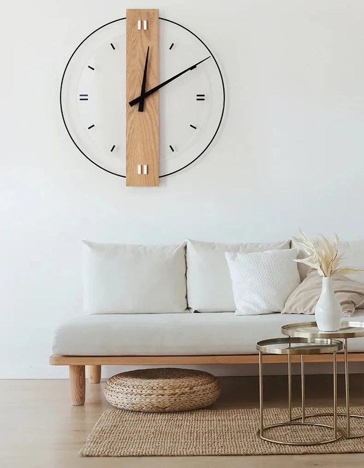 Natural Wood Minimalist Wall Clock - Modern Design