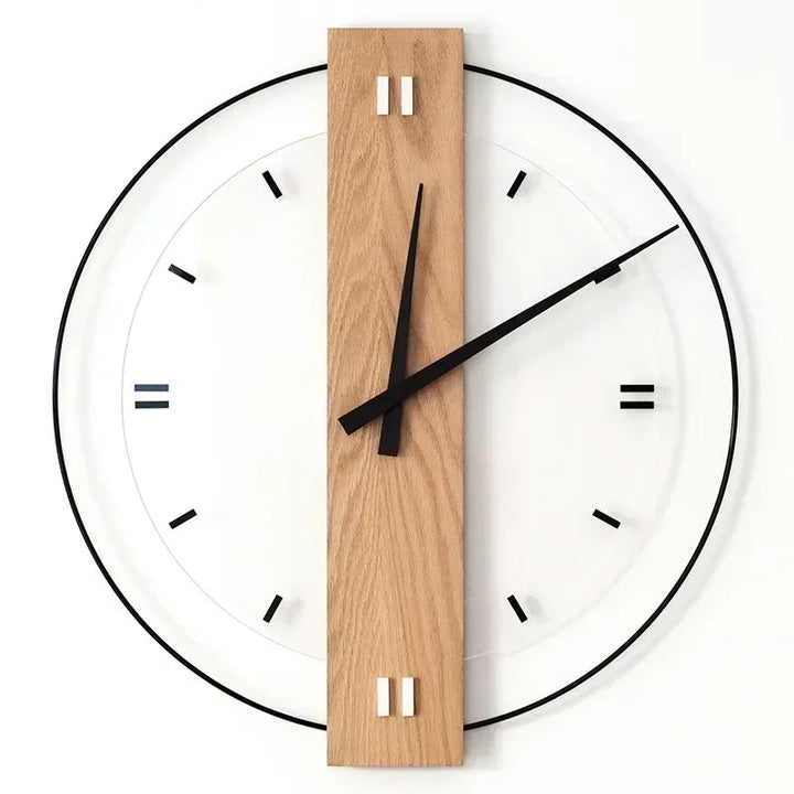Natural Wood Minimalist Wall Clock - Modern Design