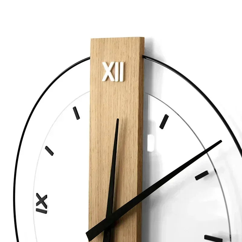 Natural Wood Minimalist Wall Clock - Modern Design