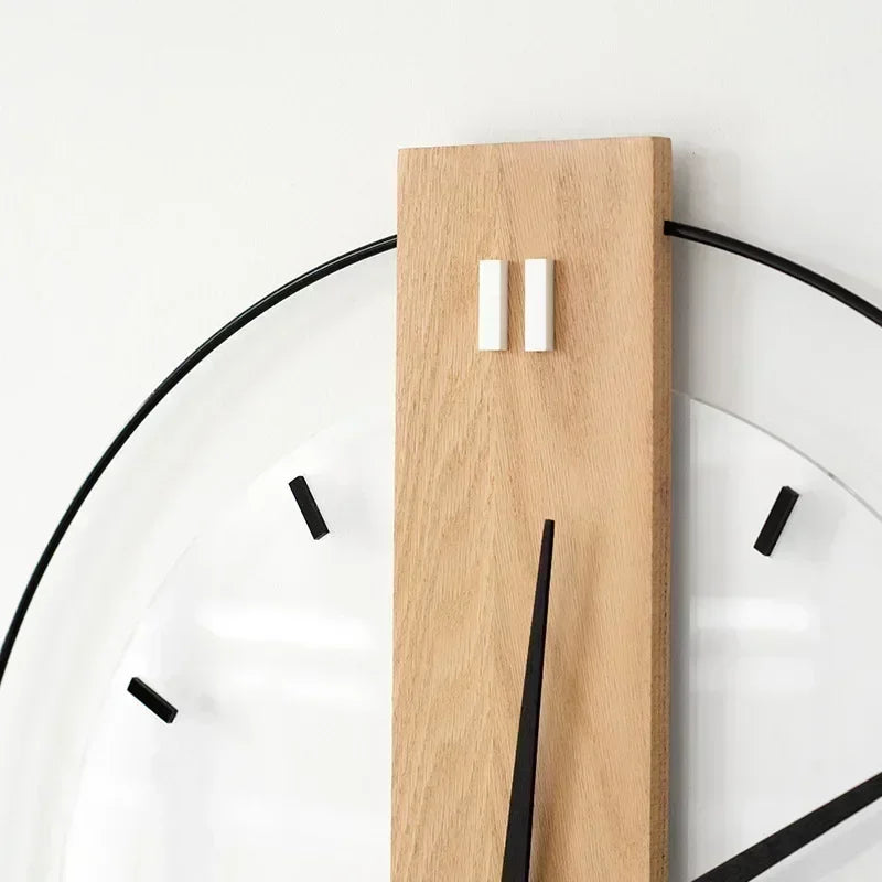 Natural Wood Minimalist Wall Clock - Modern Design