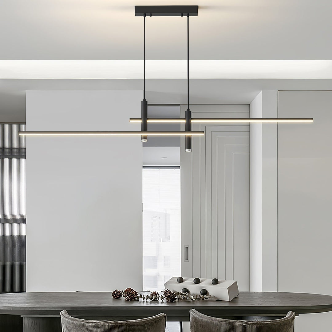 Modern Pendant Light Dining Room Sleek Black Gold Design