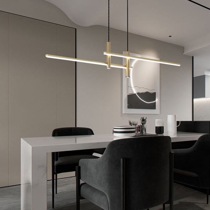 Modern Pendant Light Dining Room Sleek Black Gold Design