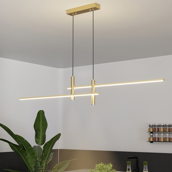 Modern Pendant Light Dining Room Sleek Black Gold Design