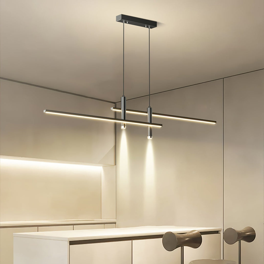 Modern Pendant Light Dining Room Sleek Black Gold Design