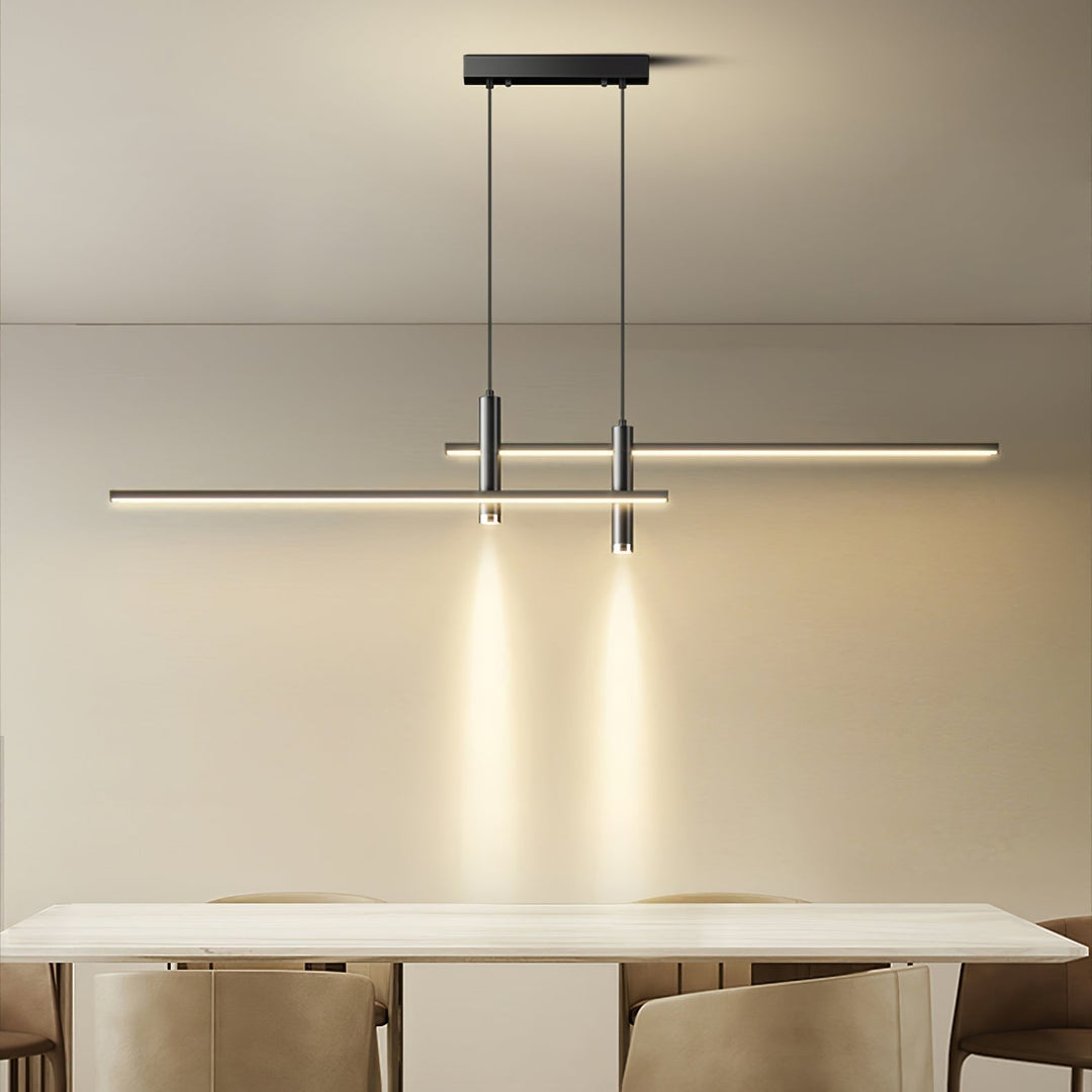 Modern Pendant Light Dining Room Sleek Black Gold Design