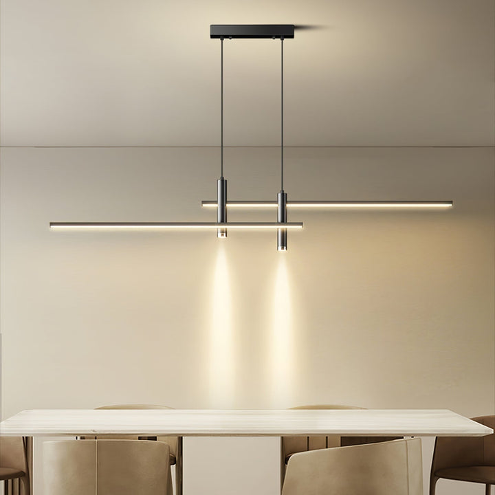 Modern Pendant Light Dining Room Sleek Black Gold Design