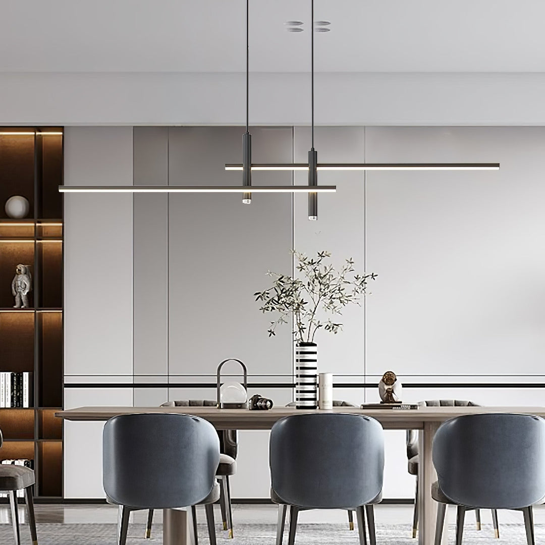 Modern Pendant Light Dining Room Sleek Black Gold Design